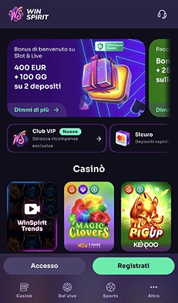 Hintergrundbild der Winspirit App